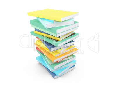 Colored books over white