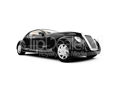 concept of retro car on white background