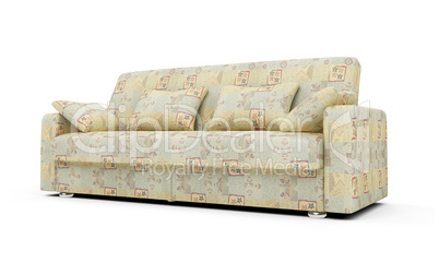 sofa over white