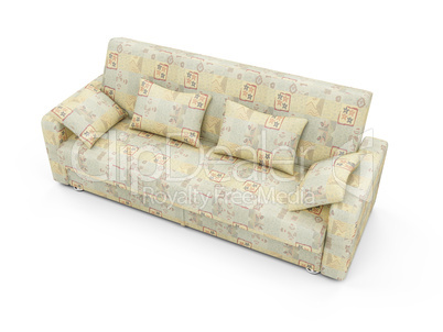 sofa over white