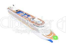 Cruise ship isolated front view