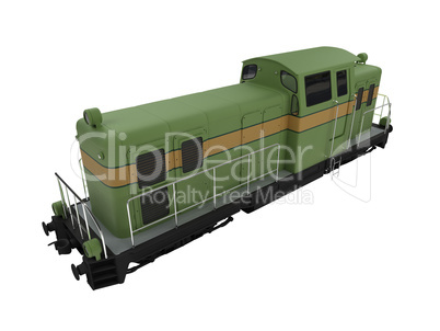 isolated diesel green train