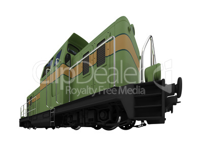 isolated diesel green train