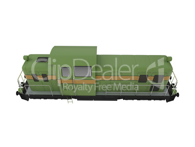 isolated diesel green train