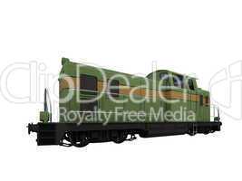 isolated diesel green train