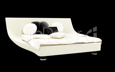 Double bed against white