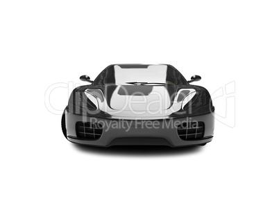 isolated black super car front view 02