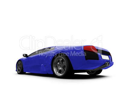 Ferrari isolated blue back view