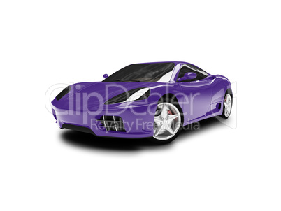 isolated blue super car front view 01