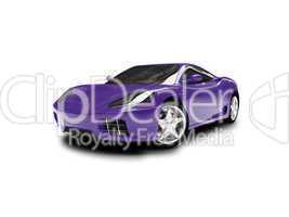 isolated blue super car front view 01