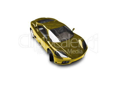 isolated gold super car front view 03