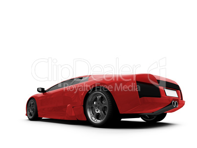Ferrari isolated red back view