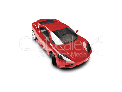 isolated red super car front view