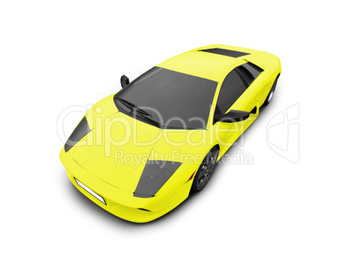 Ferrari isolated yellow front view