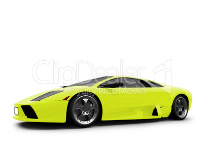 Ferrari isolated yellow front view