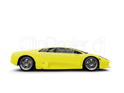 Ferrari isolated yellow side view