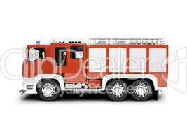 Firetruck isolated side view