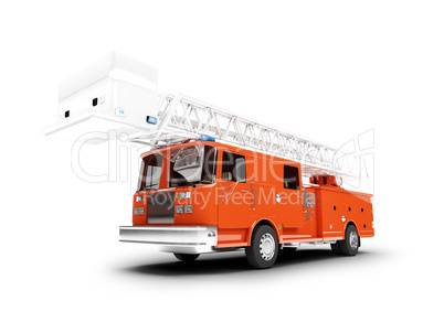Firetruck long isolated front view