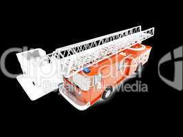 Firetruck long isolated front view