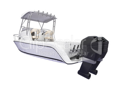 Fish Boat isolated back view