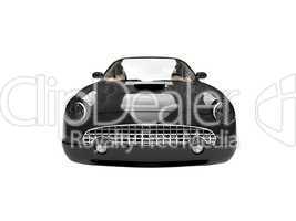 isolated black car front view 03