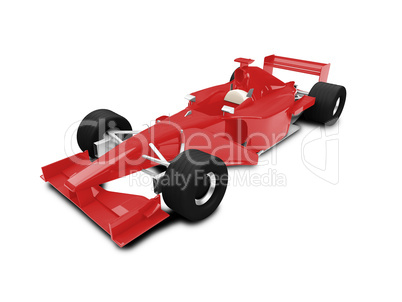 isolated red speed car front view