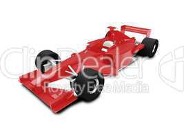 isolated red speed car front view