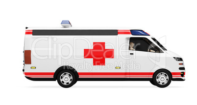 Future concept of ambulance truck isolated view