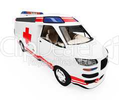 Future concept of ambulance truck isolated view