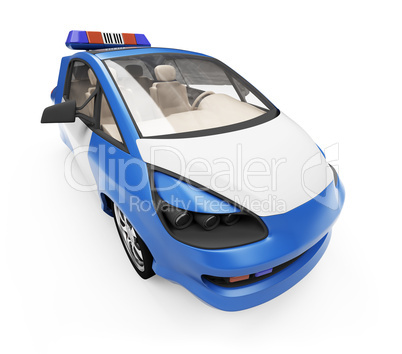 Future concept of police car isolated view