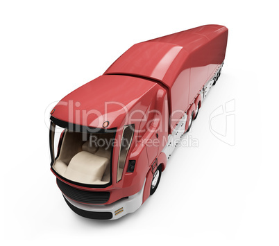 Future concept of cargo truck isolated view