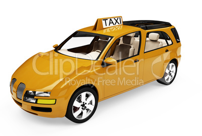 Future concept of taxi car isolated view