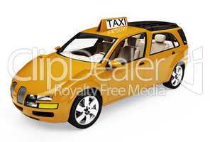 Future concept of taxi car isolated view