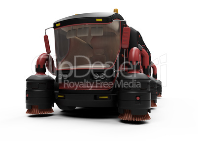 Future concept of washing truck isolated view