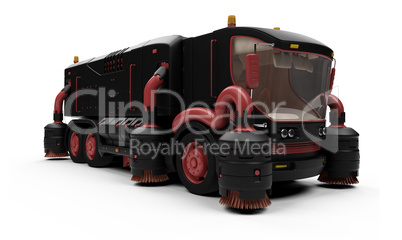 Future concept of washing truck isolated view