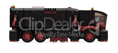 Future concept of washing truck isolated view