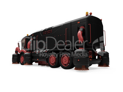 Future concept of washing truck isolated view