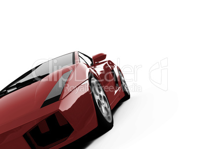 isolated closeup sportcar view