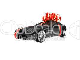 Gift isolated black car front view