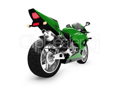 isolated motorcycle back view 02