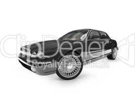 isolated black car perspective view