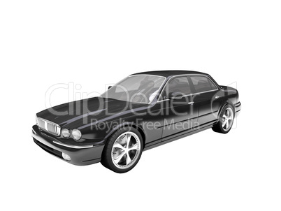 isolated black car front view 03