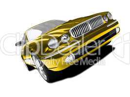 isolated gold car front view 02