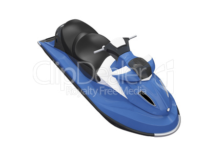 Jetski blue isolated front view