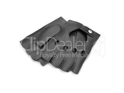 Black leather gloves