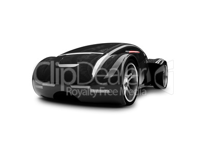 isolated black super car front view 01