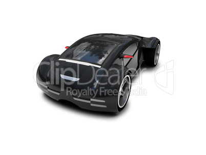 isolated black super car front view 03