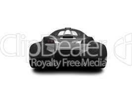 isolated black super car back view 02