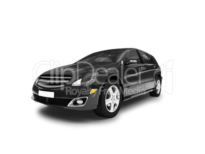 isolated black car front view 01