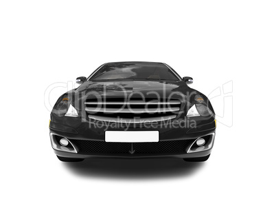 isolated black car front view 02
